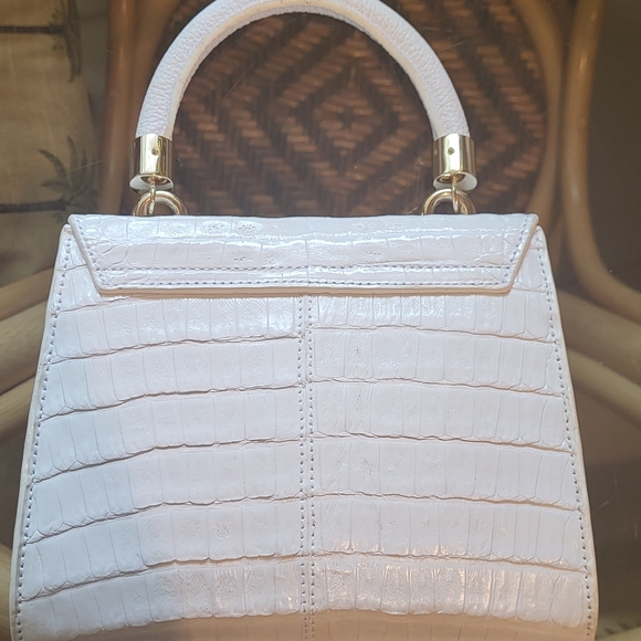 White Maria Oliver Michelle Crocodile top handbag - Picture 15 of 16